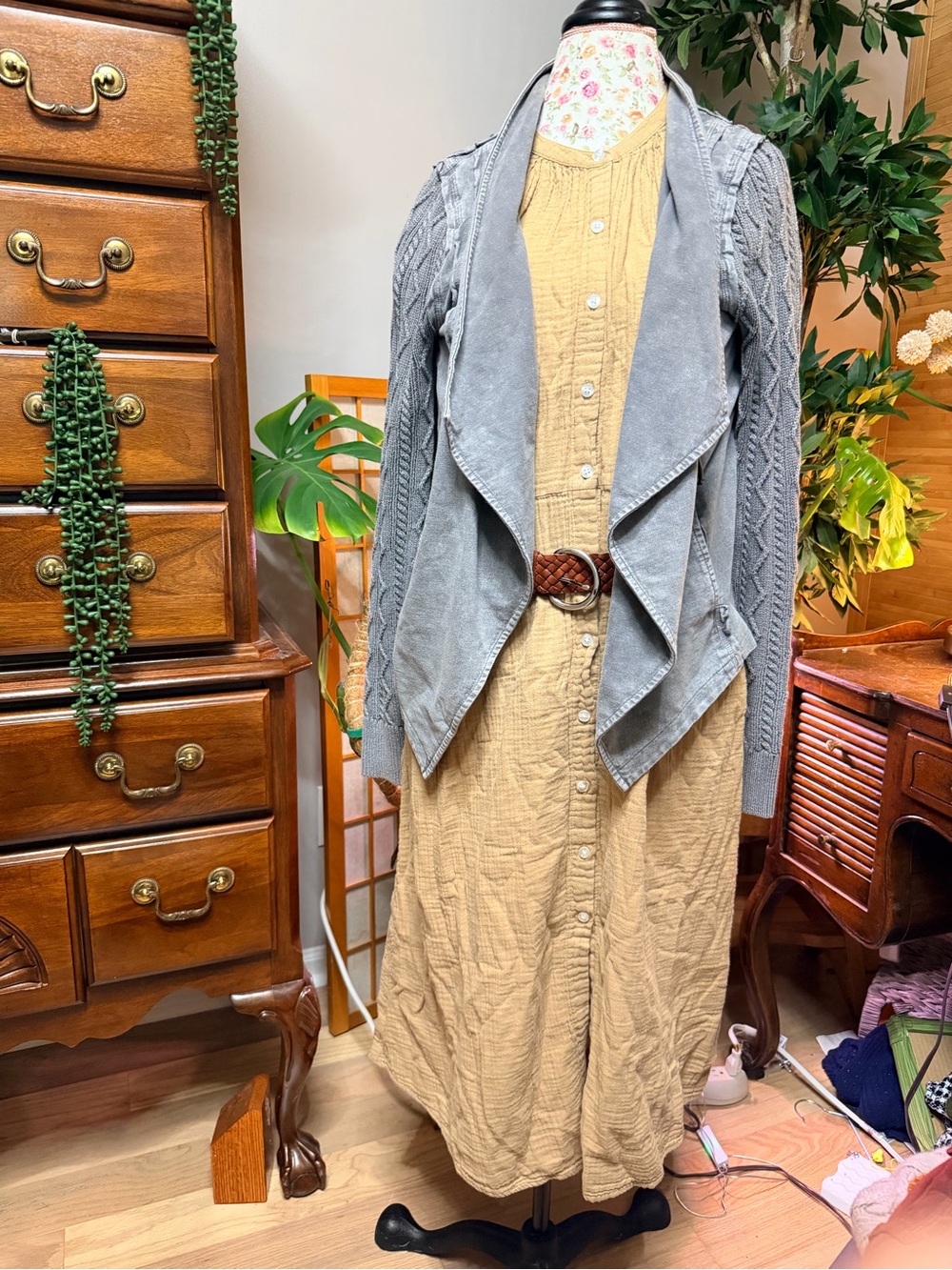 Gap Cotton Gauze Midi
Dress L - Khaki Tan Lagenlook
Boho
